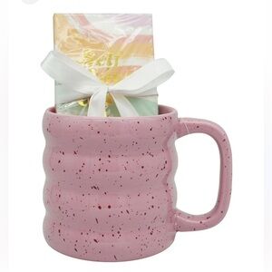 Pink mug and notebook set